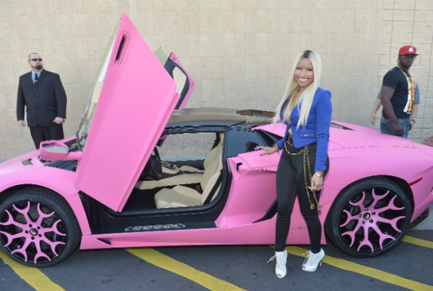 Nicki Minaj rolls up to her Kmart clothing line launch in a pink Lamborghini  Aventador – New York Daily News