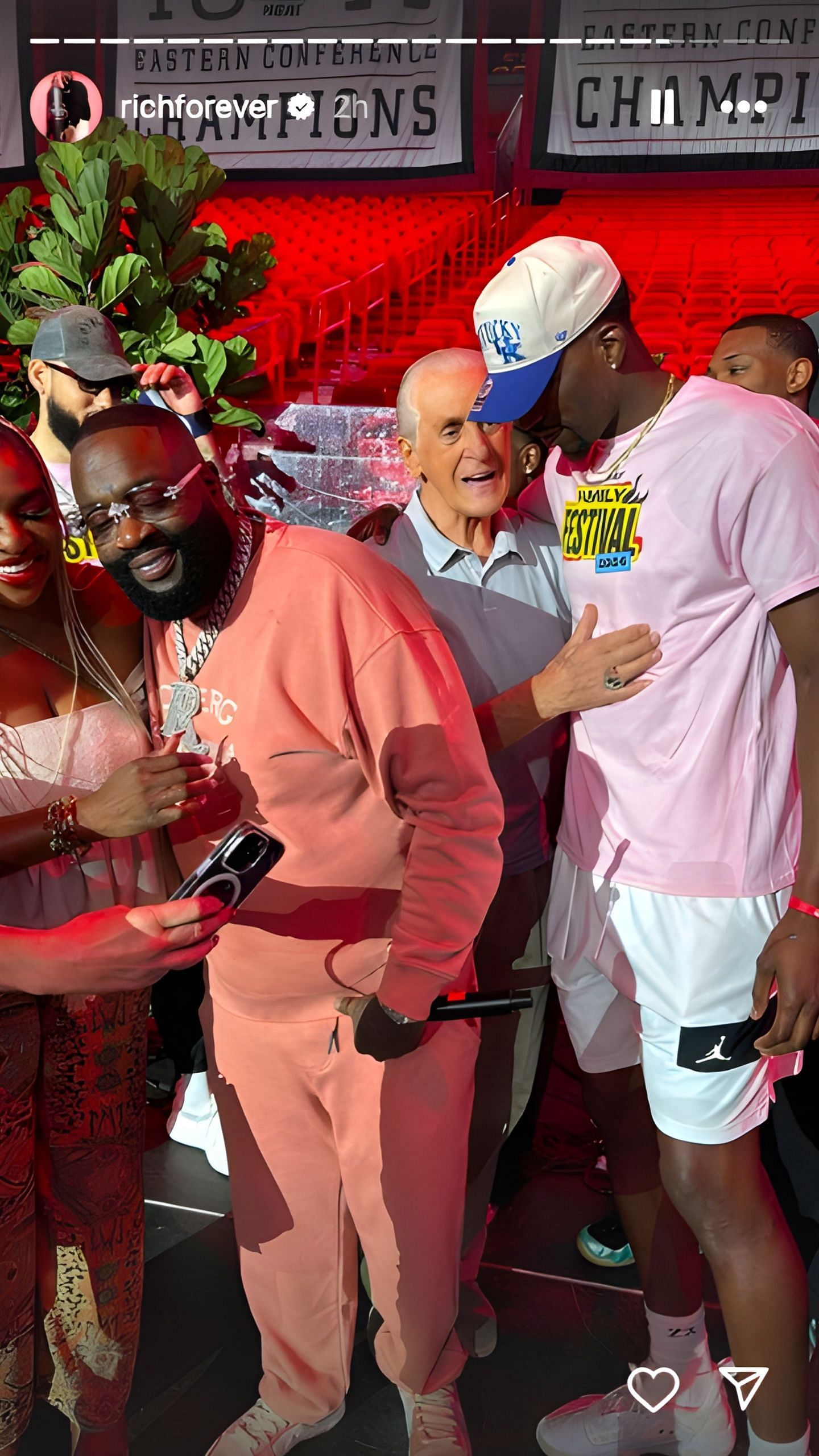 Miami Heat player Bam Adebayo with Riley and Ross at the charity event