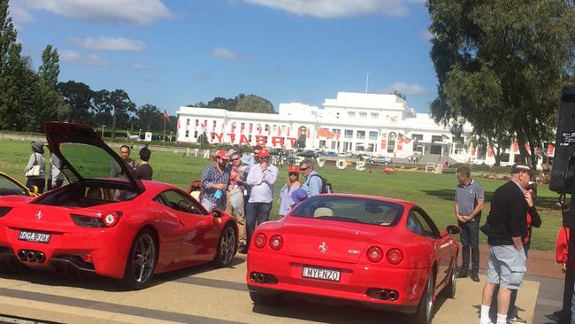 Green lawn, white walls, blue skies = fast car perfection Picture: Melissa Hoyer