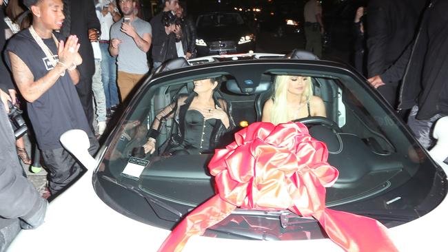 Kylie Jenner received a Ferrari from her (now ex) boyfriend Tyga during her 18th birthday in Los Angeles in 2015 Picture by: AKM-GSI / Splash News