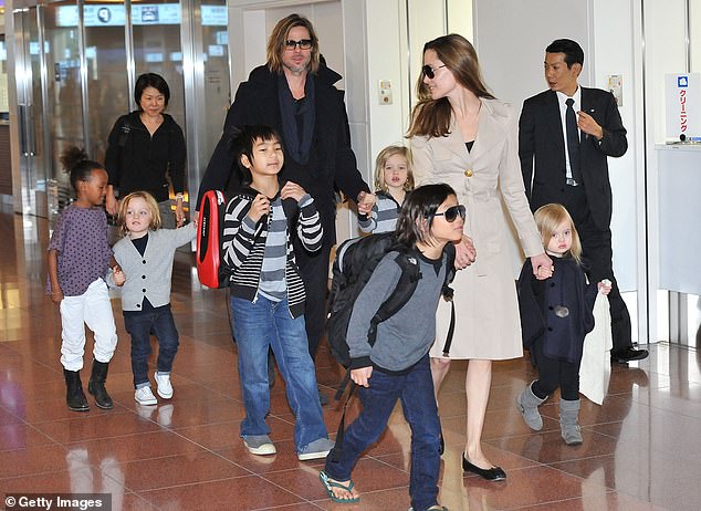 Pitt has been involved in an ongoing divorce battle for years, seemingly stemming from a 2016 incident on a plane in which Jolie accused Pitt of assaulting her; the family seen in 2011