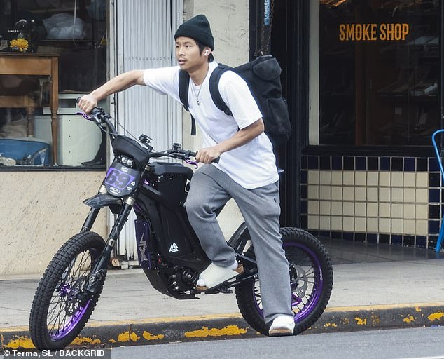 Angelina Jolie and Brad Pitt's son Pax, 20, was spotted leaving a smoke shop in LA on Sunday